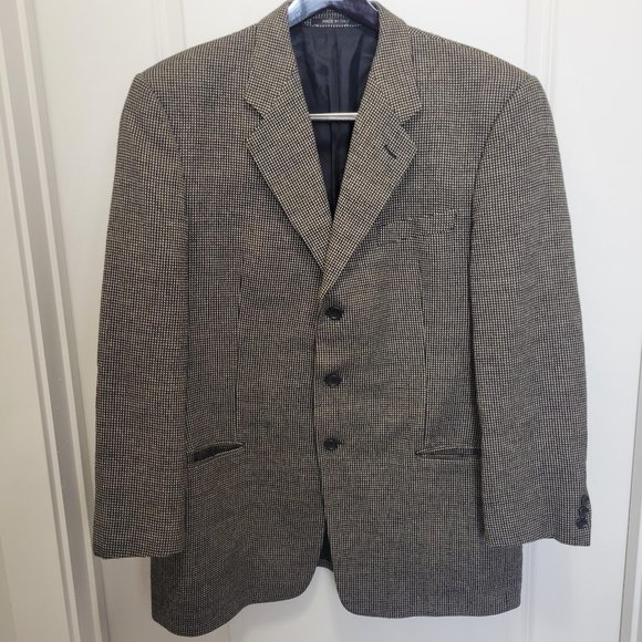 Armani Collezioni Silk Wool Textured Birdseye Jacket 44R...